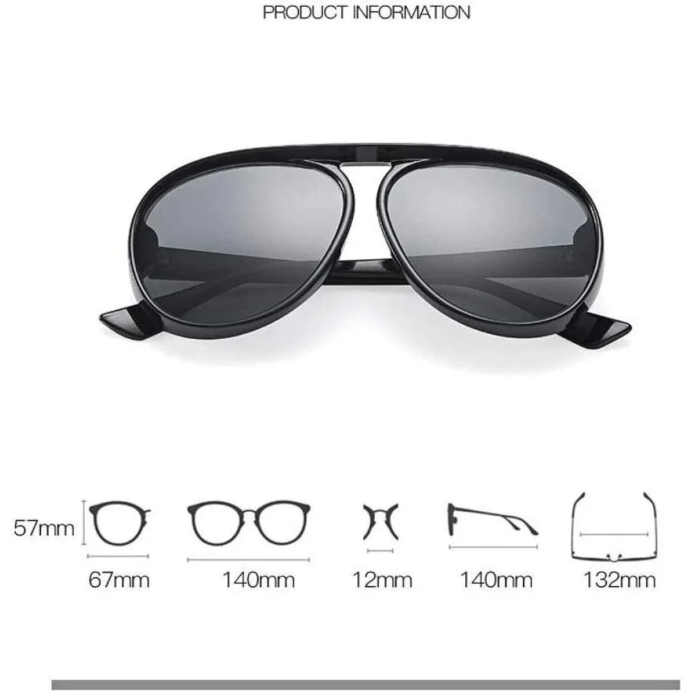 Men Sunglasses Oversized Round Frame Fashion Shade‎ Style UV400 Lentes Humbres
